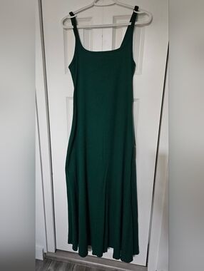 GAP Dark Green Maxi Dress with Spaghetti Straps